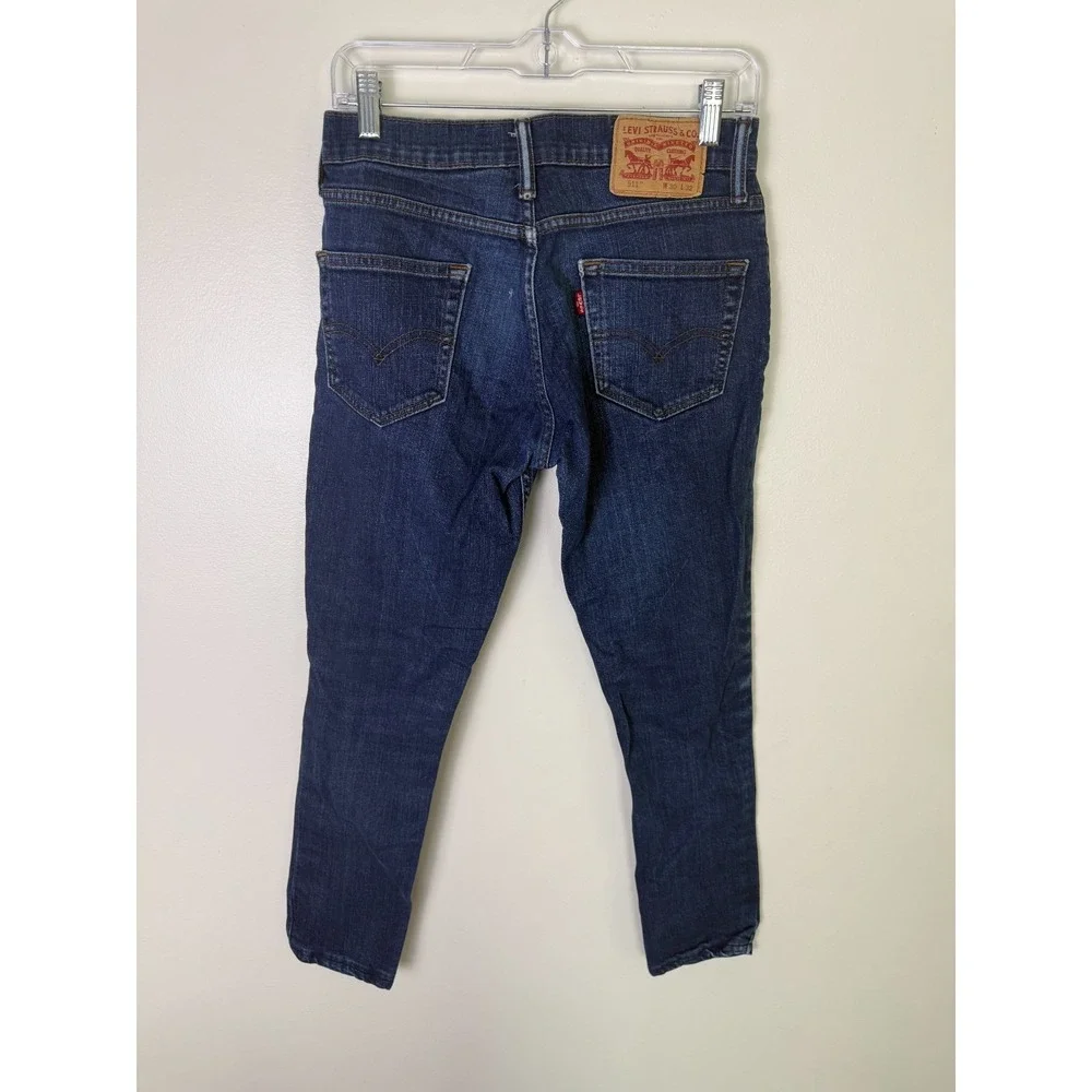 Levi's 511 Slim Fit Jeans Mens 30x32 (28x29) Dark Wash Blue Stretch Denim Casual